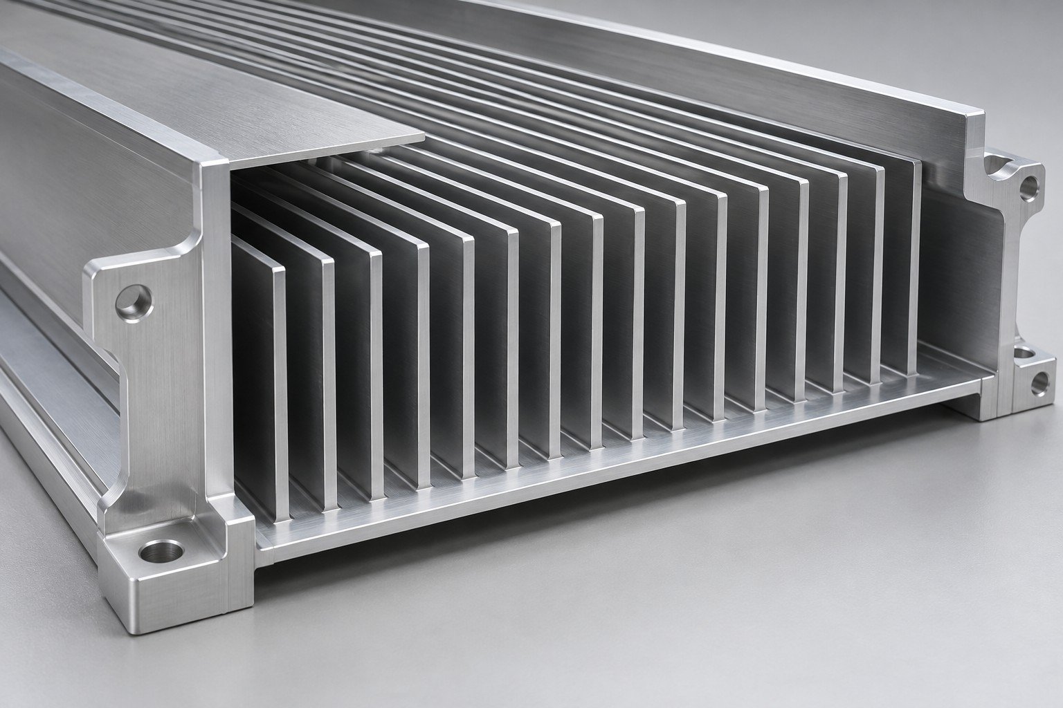 Illustrative extruded heat sinks fin spacing & airflow review concept; not documentary company or customer photography