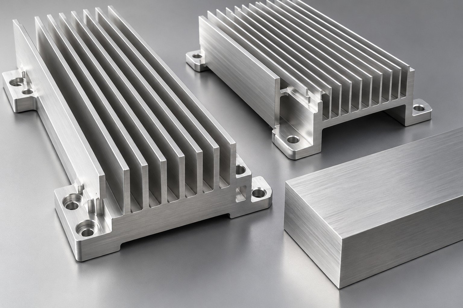 Illustrative extruded heat sinks material & mass review concept; not documentary company or customer photography