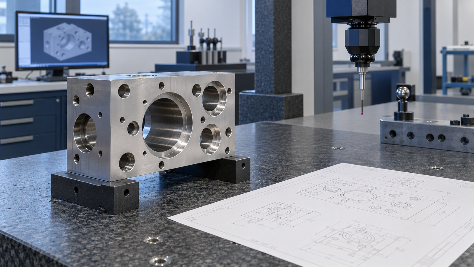 Illustrative dimensional inspection of a precision machined component