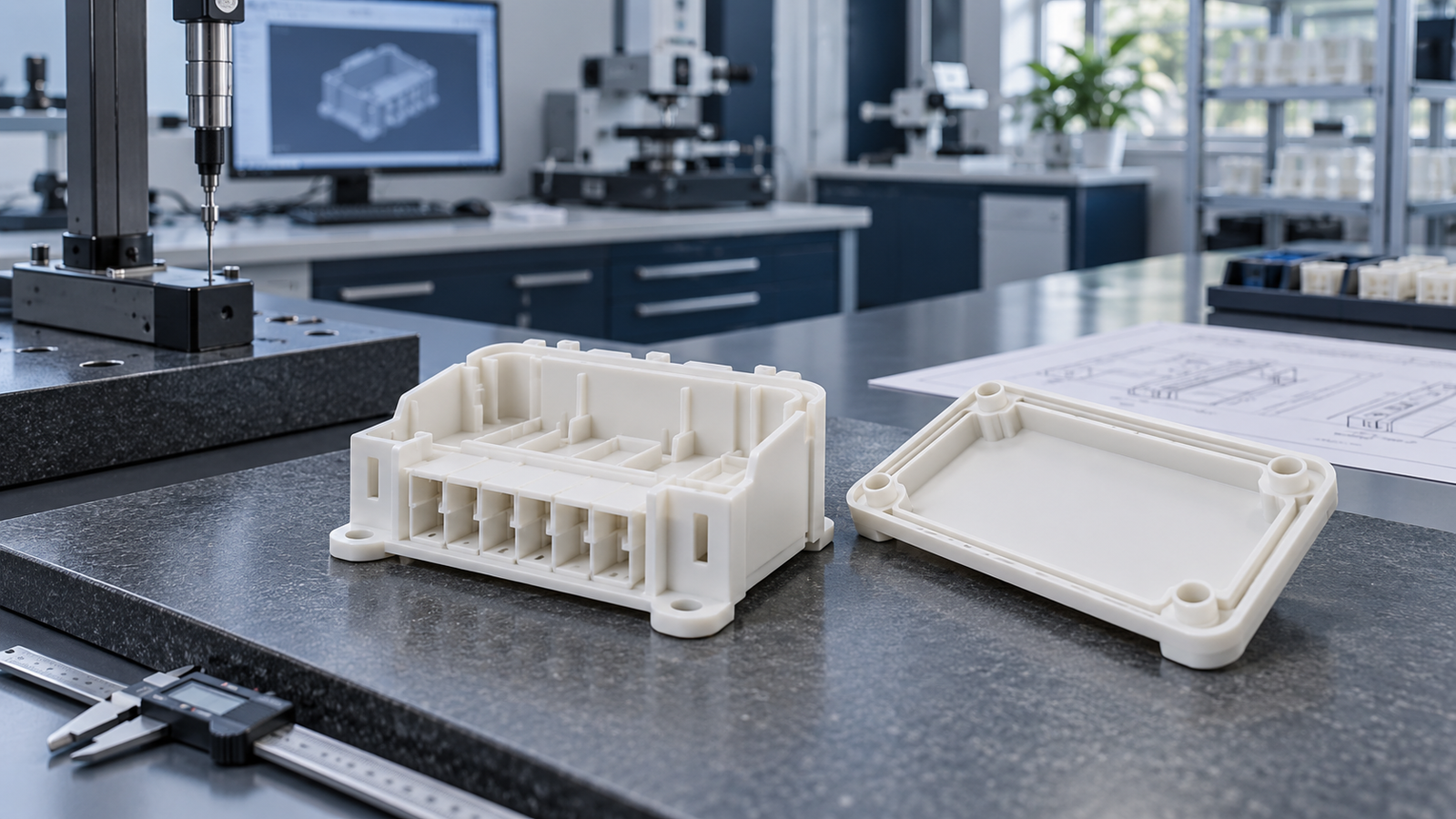 Illustrative injection molding part for process-specific dimensional review