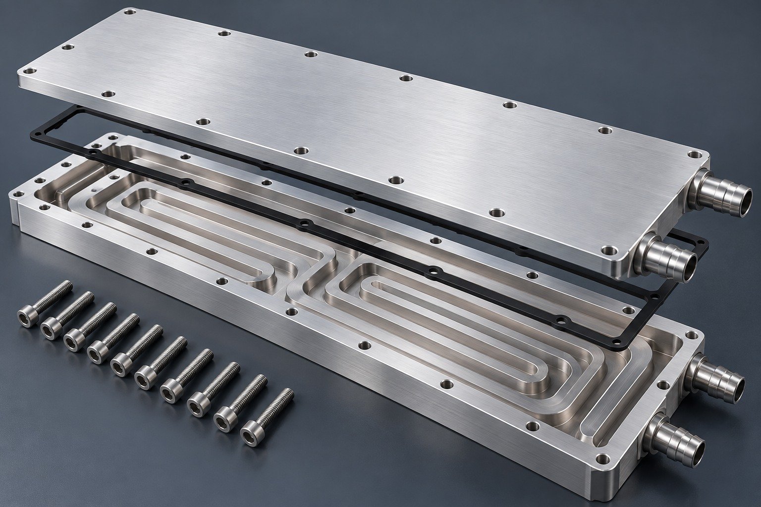 Illustrative machined channels + sealed cover concept, not documentary company or customer photography