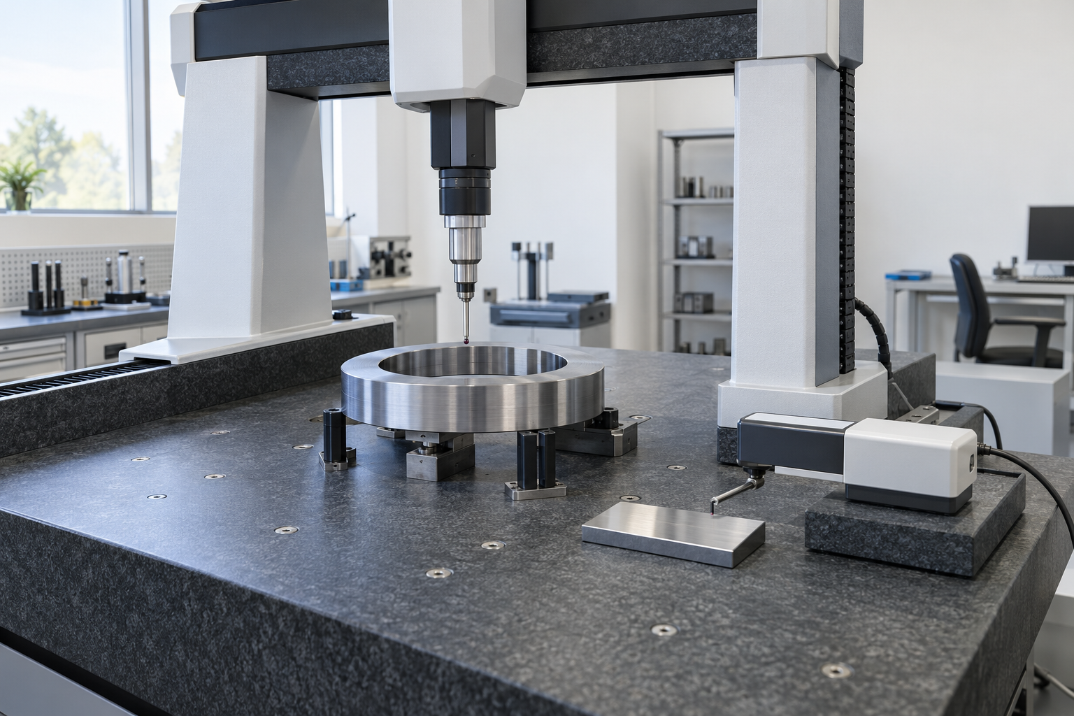 Illustrative metrology concept, not a photograph of LK MFG equipment.