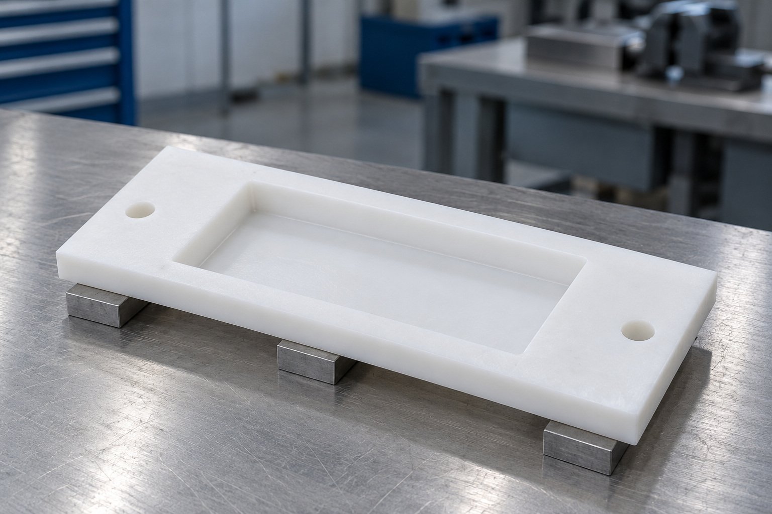 Polyethylene unclamping & flatness review — illustrative generated concept