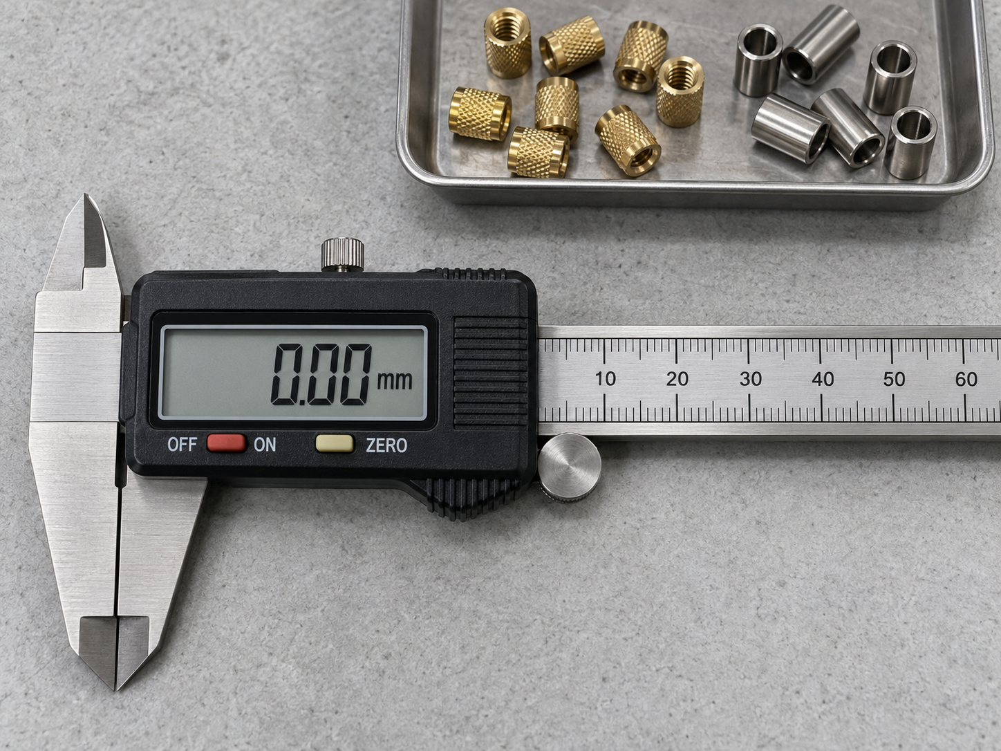 Illustrative inspection concept; not an LK MFG equipment photograph. Incoming Inserts