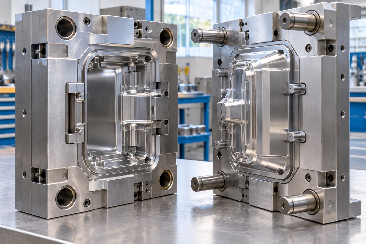 Keep the Tool Split Clear of Critical Interfaces — illustrative injection mold tooling concept
