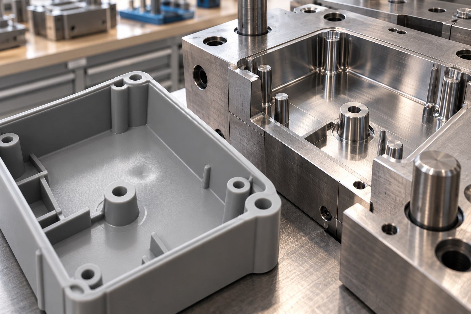 Sink trial review — illustrative injection mold tooling concept