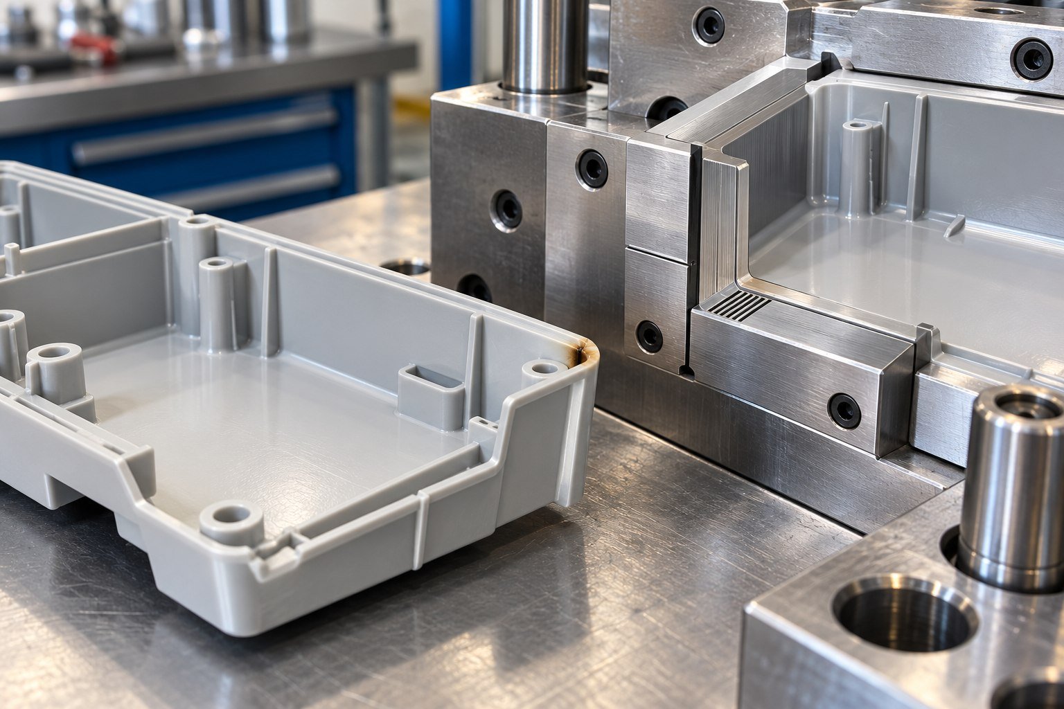 Burn Mark trial review — illustrative injection mold tooling concept