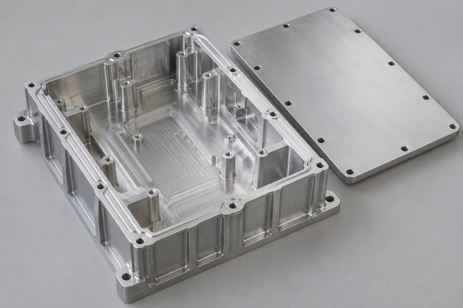 Illustrative Aerospace & Defense manufactured component; page-specific concept, not a customer part