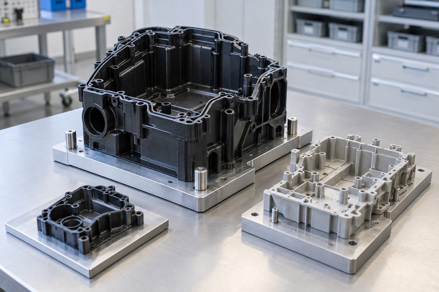 Polymer housing with separate mating insert and controlled reference sample