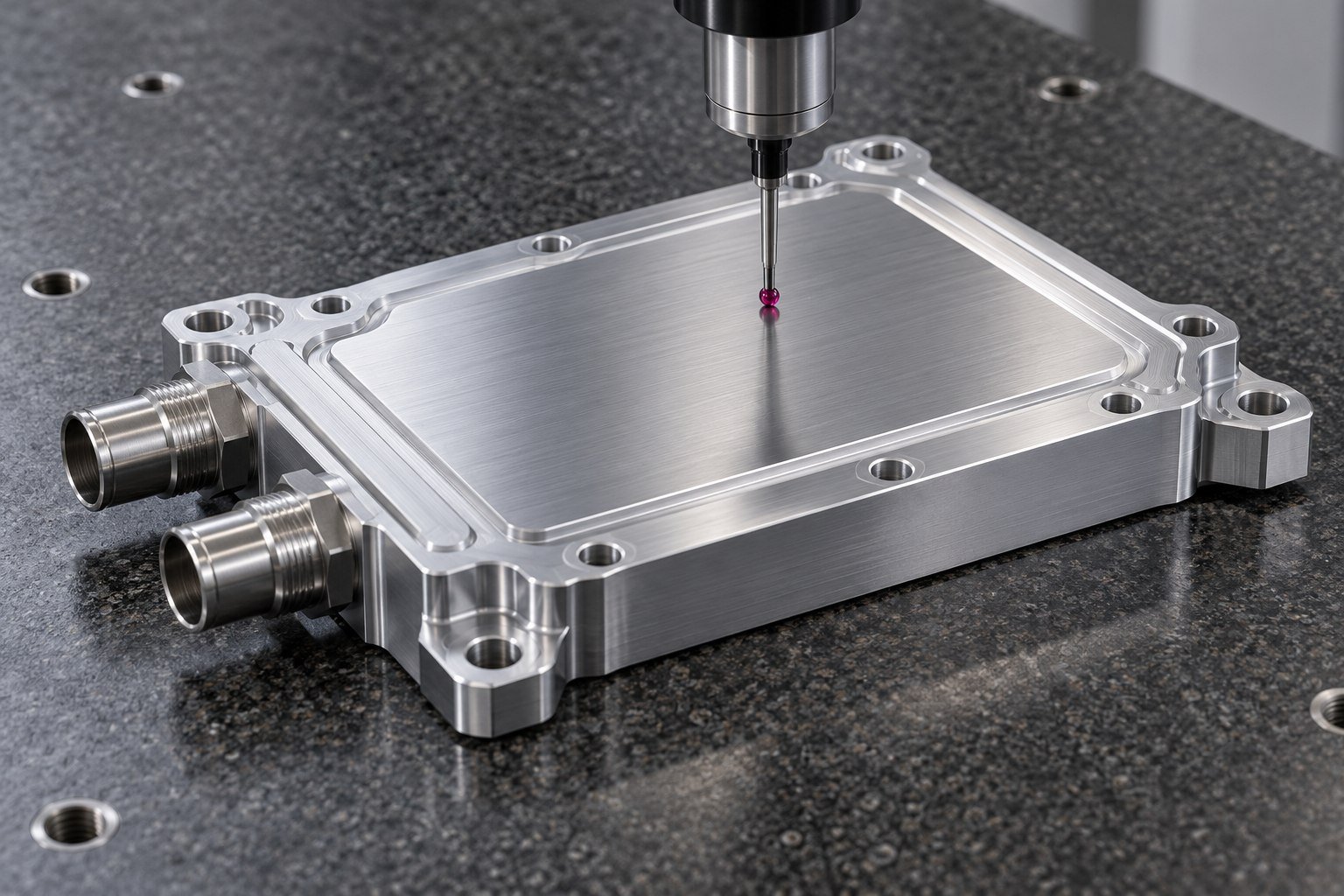 Illustrative liquid cold plates dimensional inspection concept, not a customer part