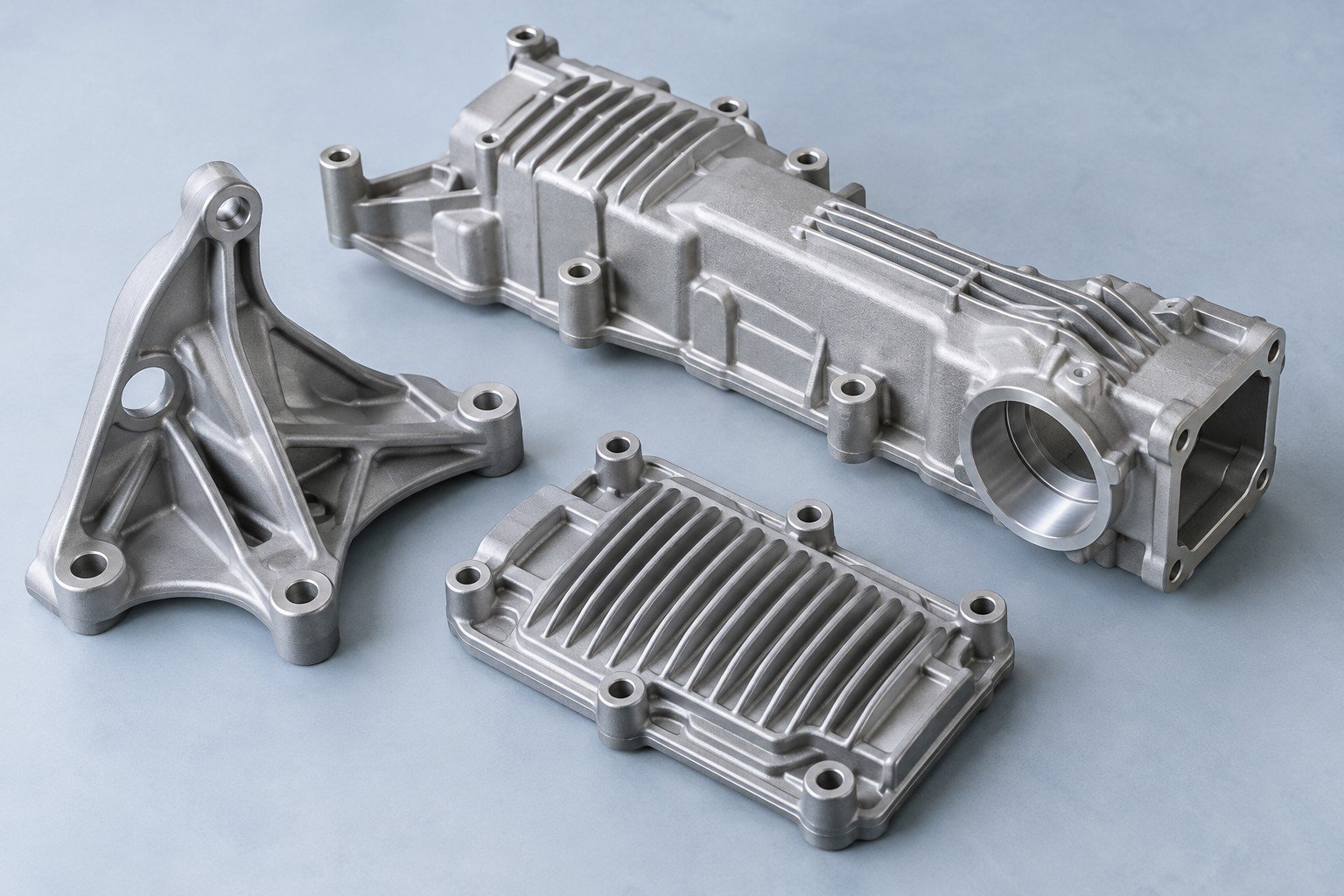 Drei unterschiedliche Konzepte für Aluminium-Druckgussteile.