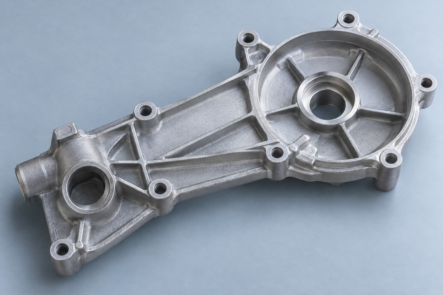 Entgrateter Aluminiumdeckel im Gusszustand — Bauteilkonzept