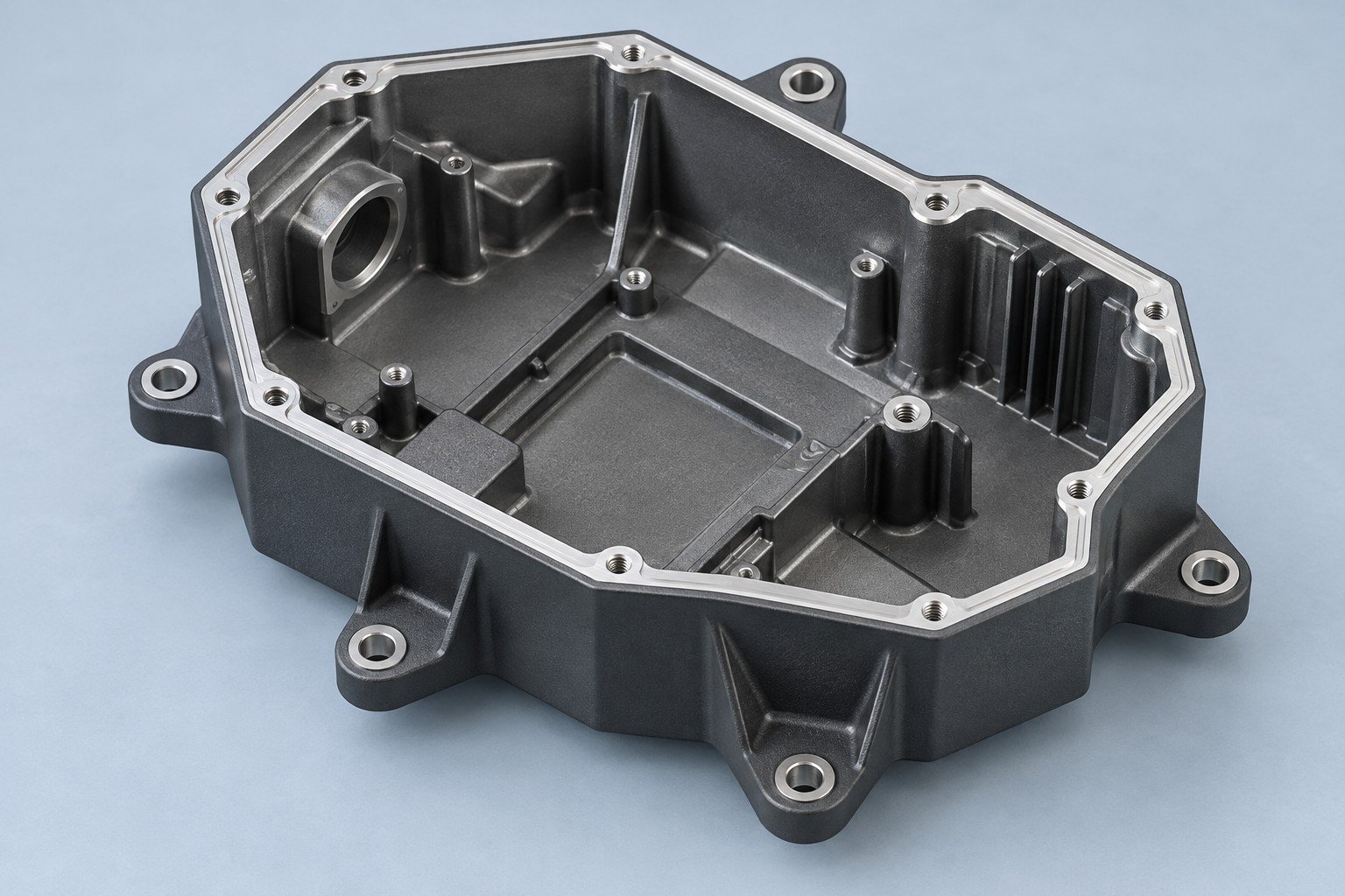 Finished die cast electronics enclosure — illustrative concept