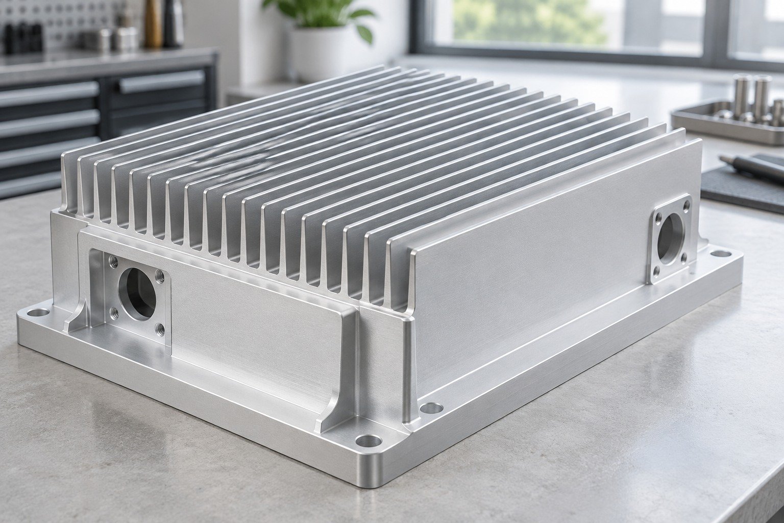 Lighting Housings — illustrative anodized component