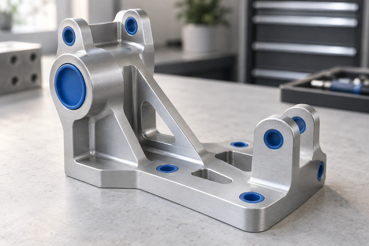 Mask & Rack — illustrative aluminum finishing stage