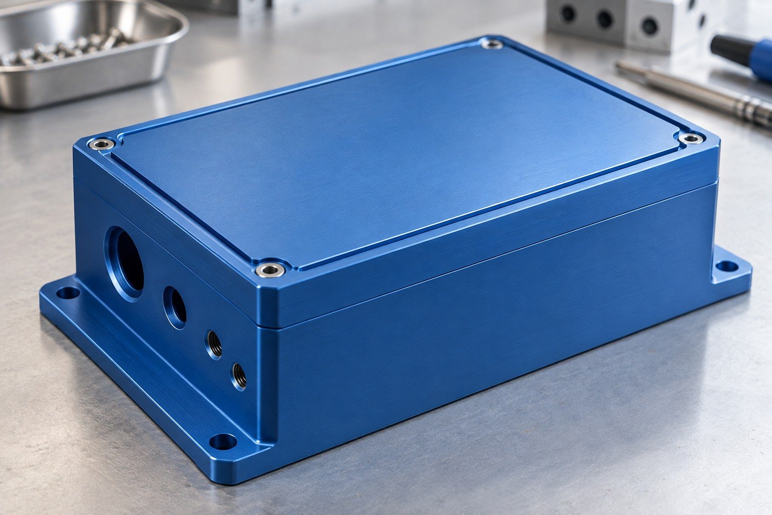 Enclosures & Covers — Your Part — illustrative anodized aluminum component