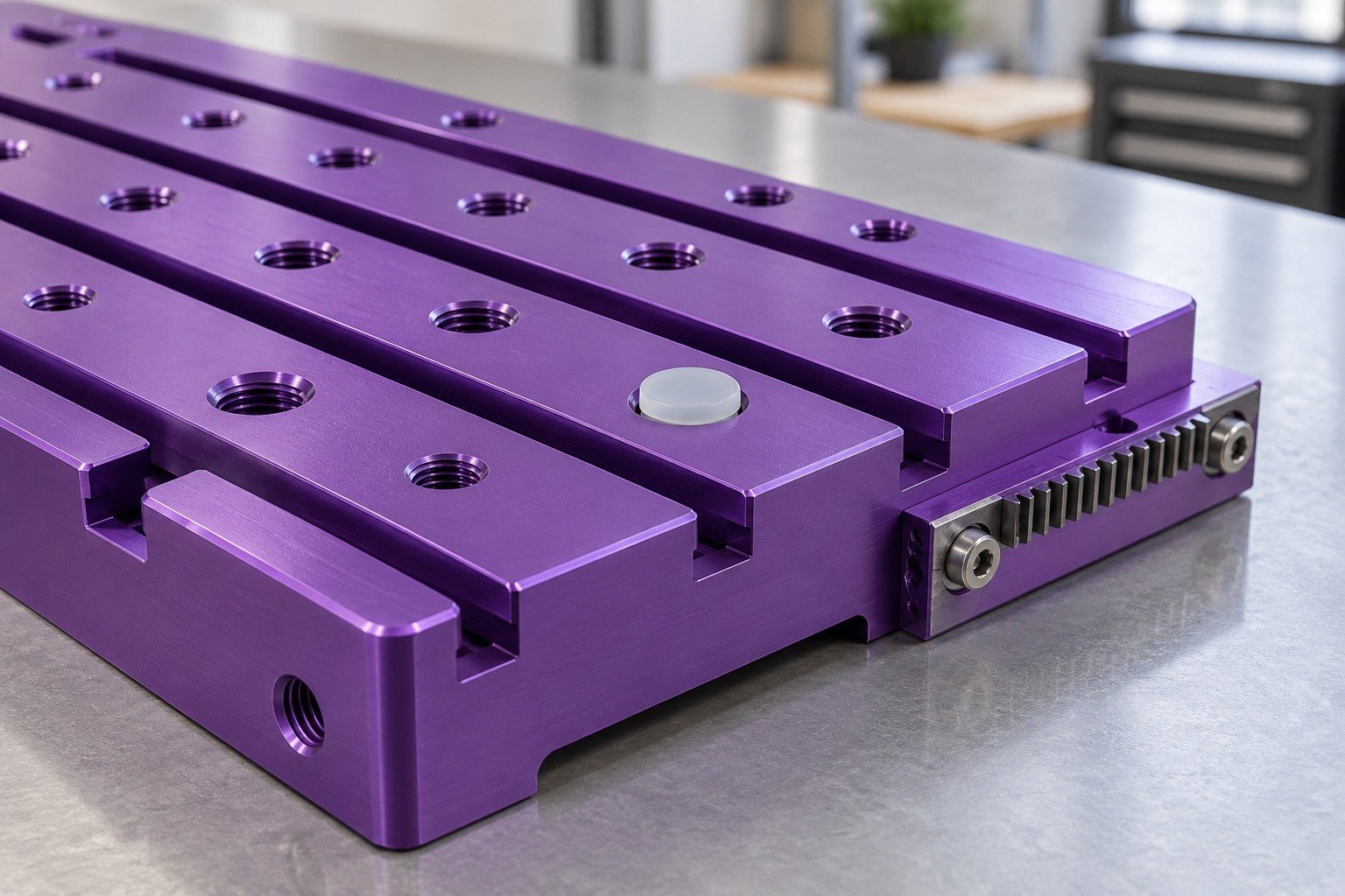 Fixtures & Guides — Masking Plan — illustrative anodized aluminum component
