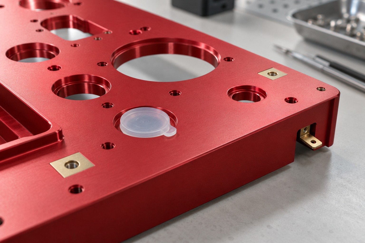 Panels & Controls — Masking Plan — illustrative anodized aluminum component