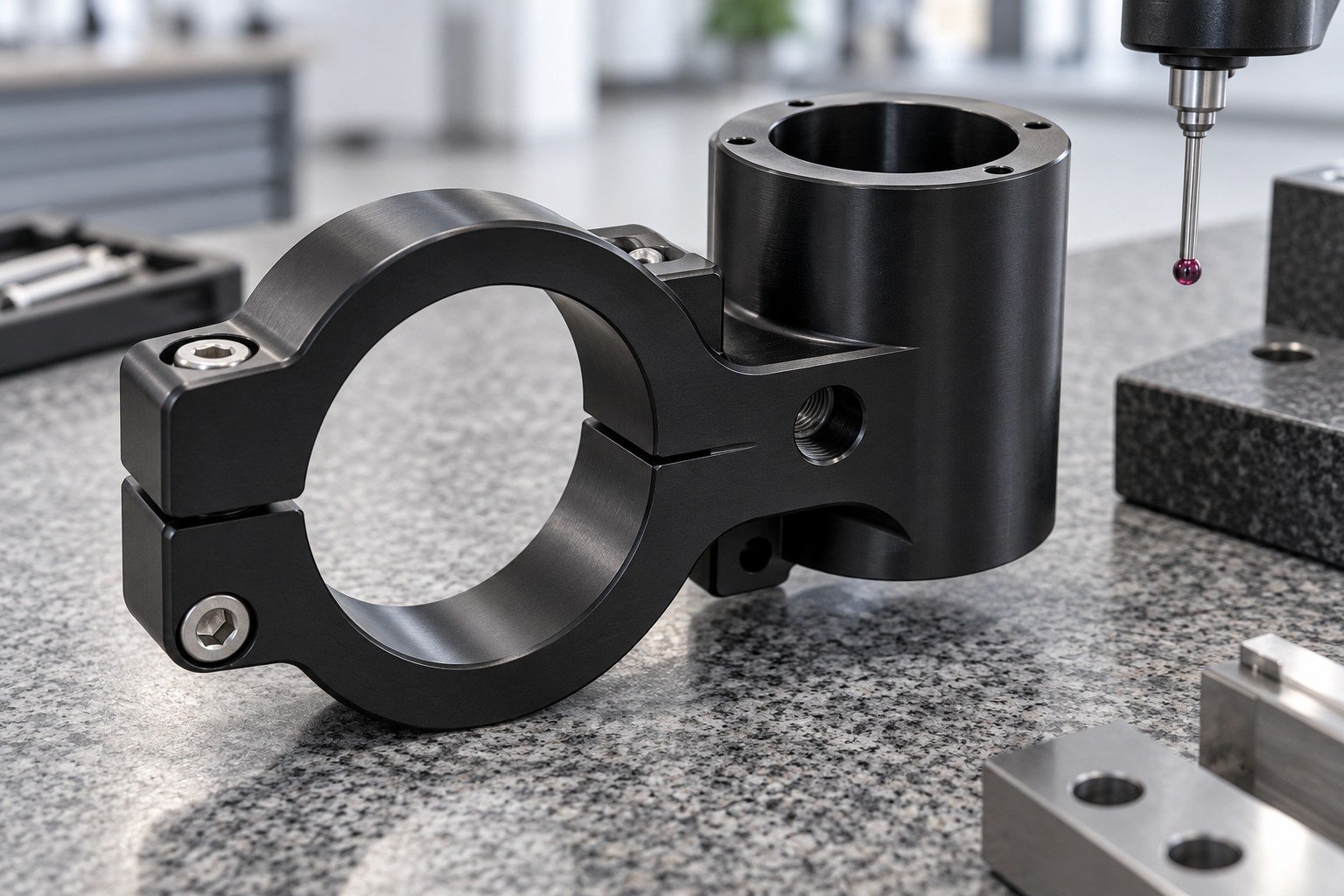 Clamps & Sensor Parts — Acceptance — illustrative anodized aluminum component