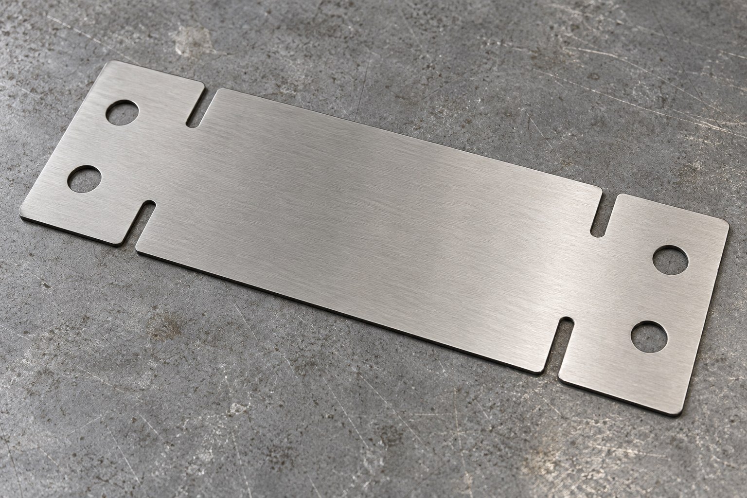 Flat cut bracket blank with holes and reliefs