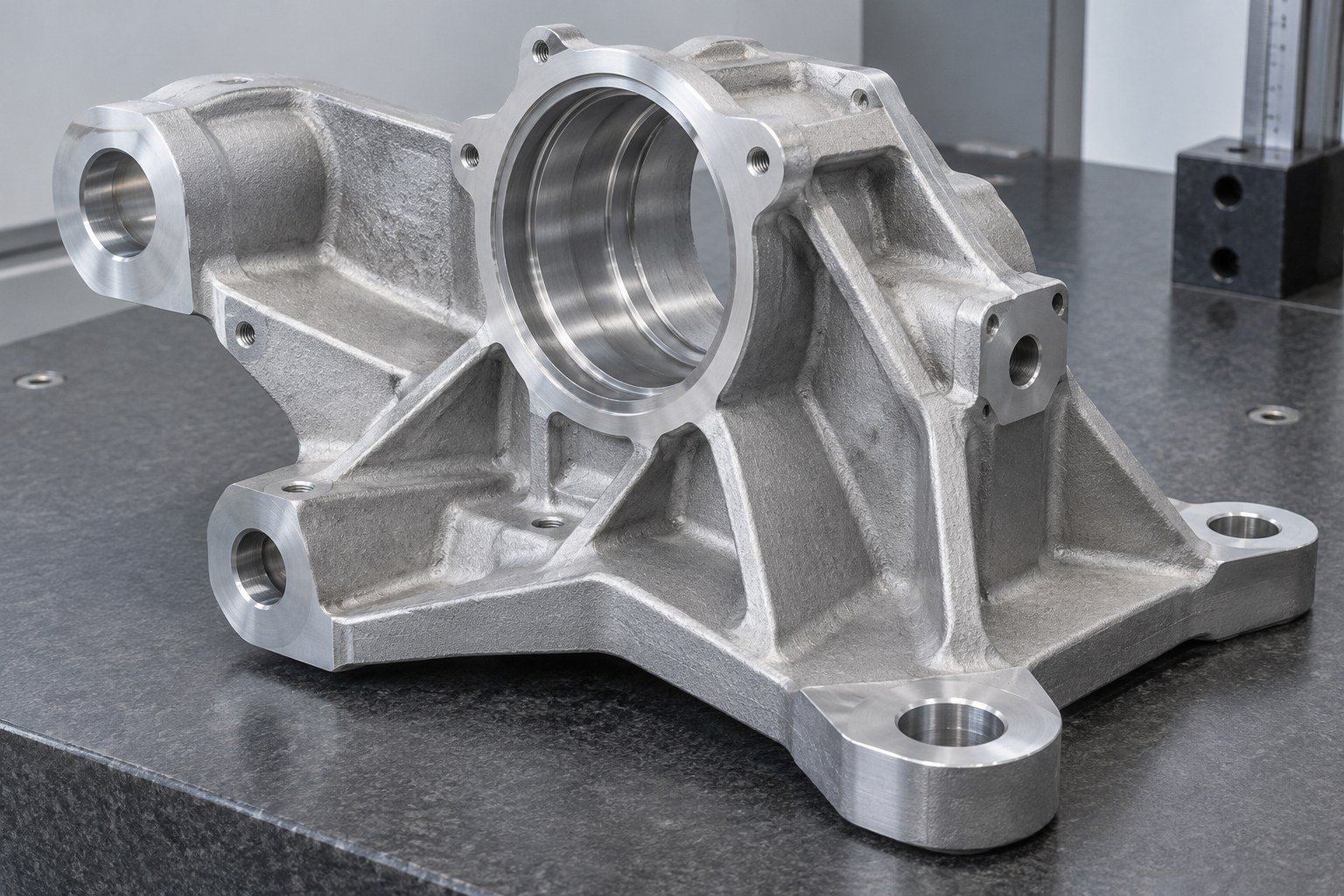 Machining stock on cast aluminum interfaces