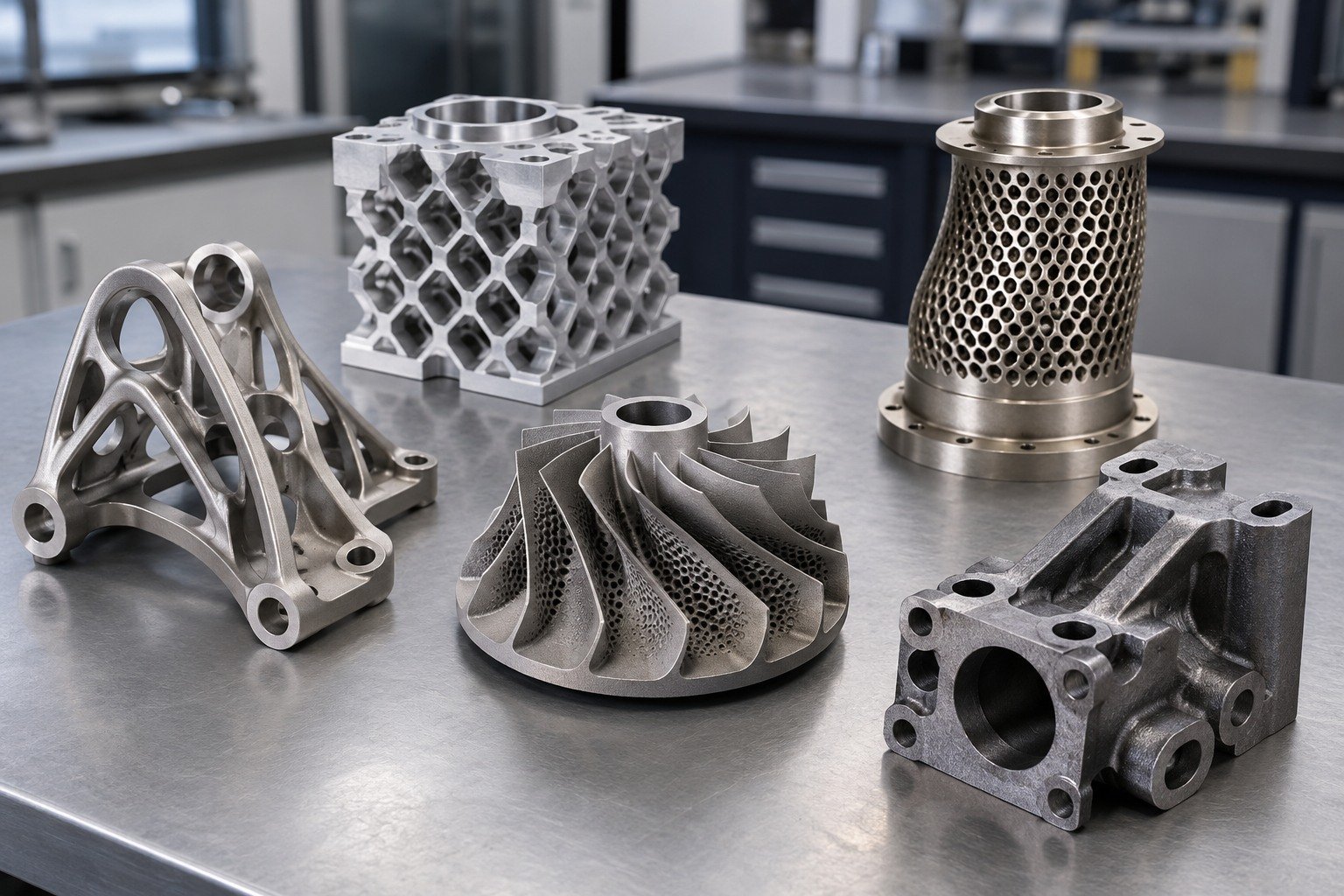 Illustrative distinct metal additive material and test-coupon concepts