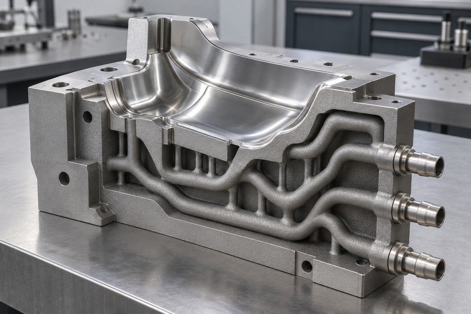 Tooling Inserts — Your Part — Illustrative metal additive manufacturing concept.