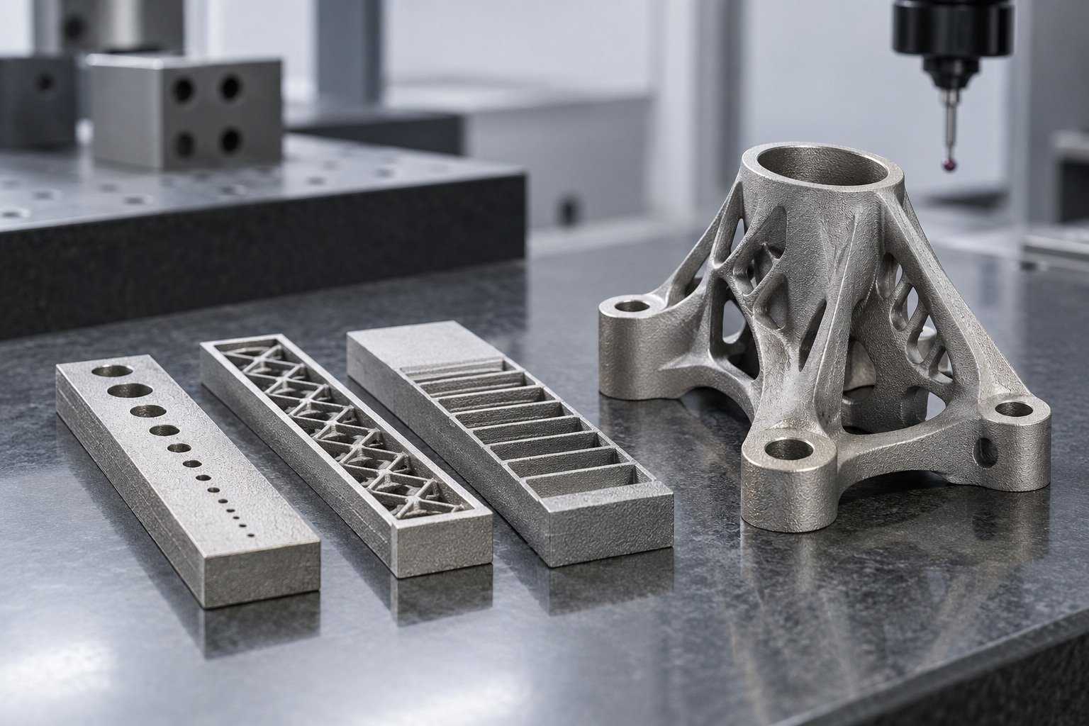 Illustrative printed metal test coupon and traceability review