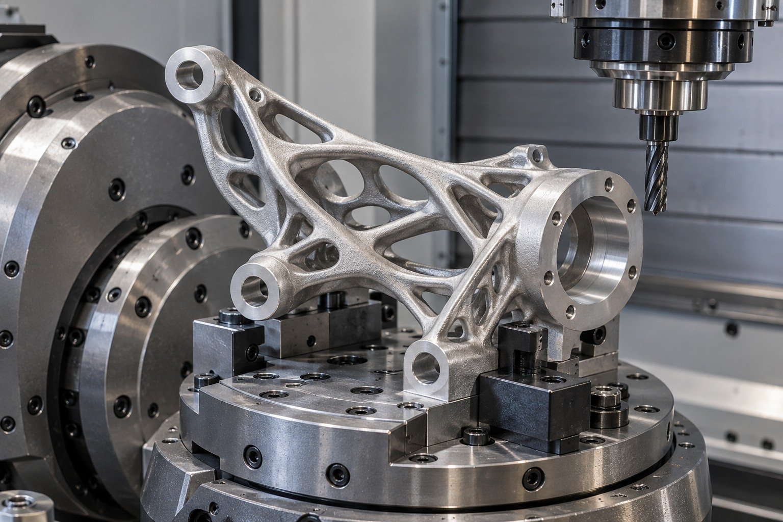Lightweight Brackets — Post-Processing — Illustrative metal additive manufacturing concept.
