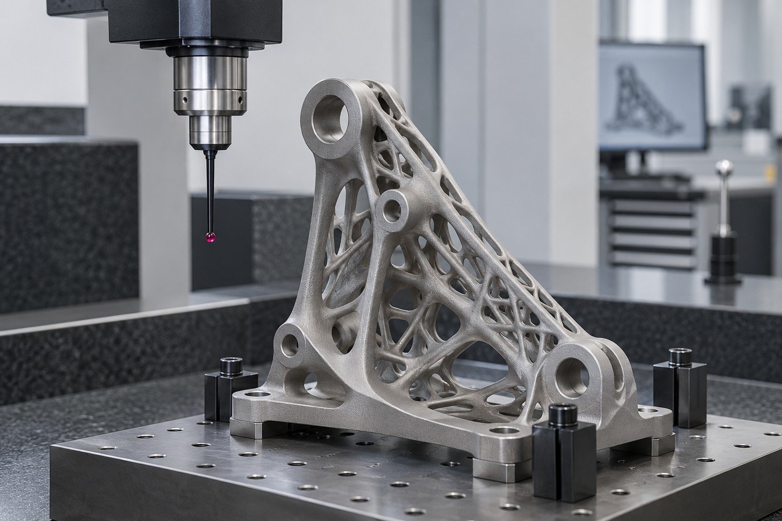 First Samples — Illustrative metal additive manufacturing concept.
