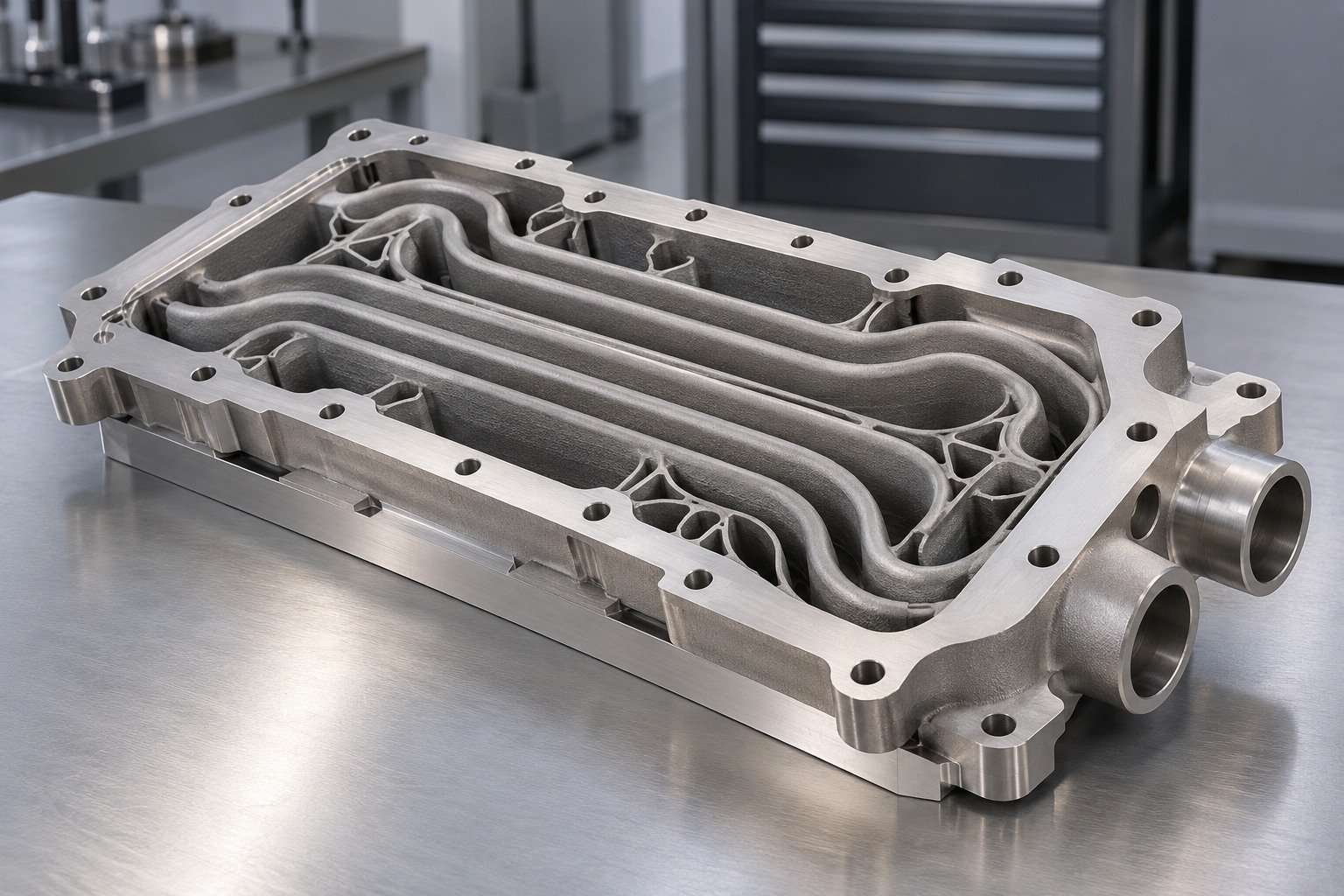 Thermal Components — Post-Processing — Illustrative metal additive manufacturing concept.