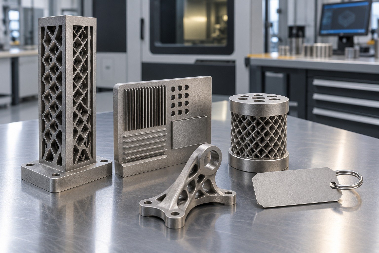Material Check — Illustrative metal additive manufacturing concept.