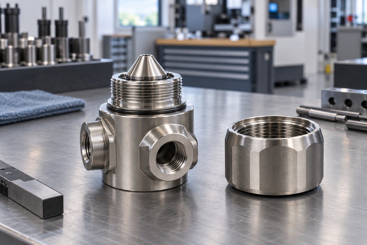 Your Custom Part — Masking & Access — illustrative electroless-nickel component
