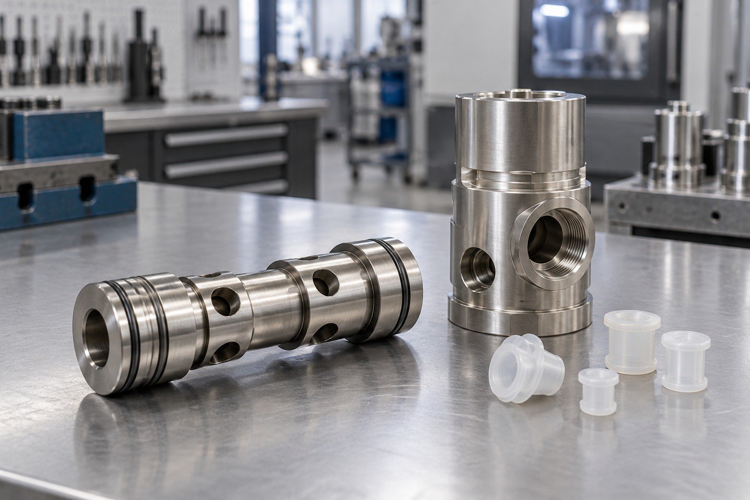 Valve & Hydraulic Parts — Masking & Access — illustrative electroless-nickel component