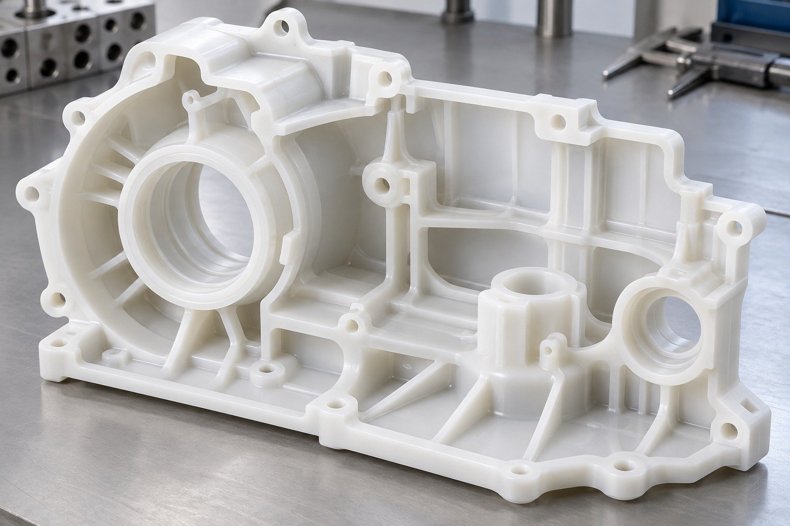 Illustrative nylon housing wall and rib transitions