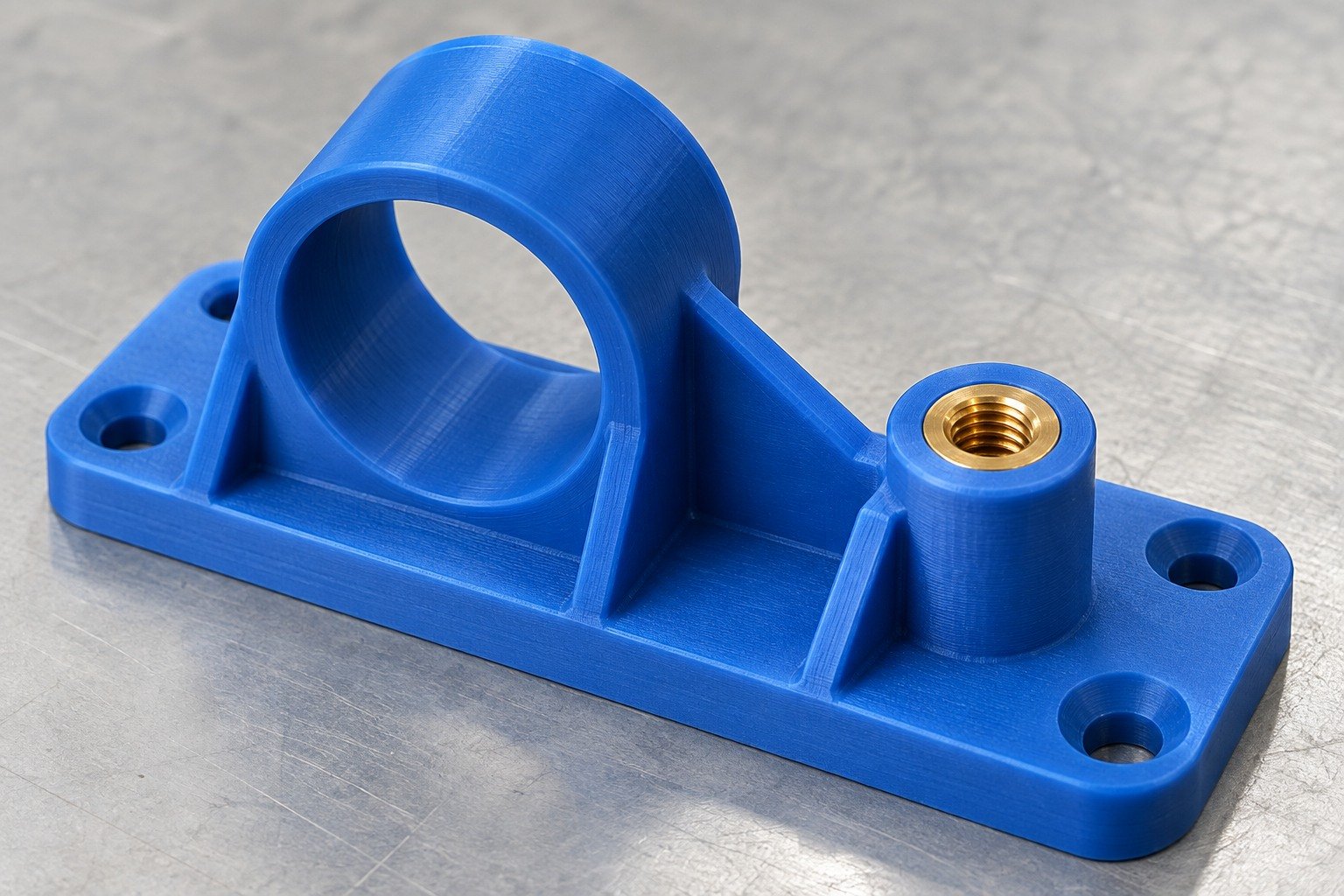 Functional Brackets — Finish & Assembly — Illustrative plastic printed-part concept.