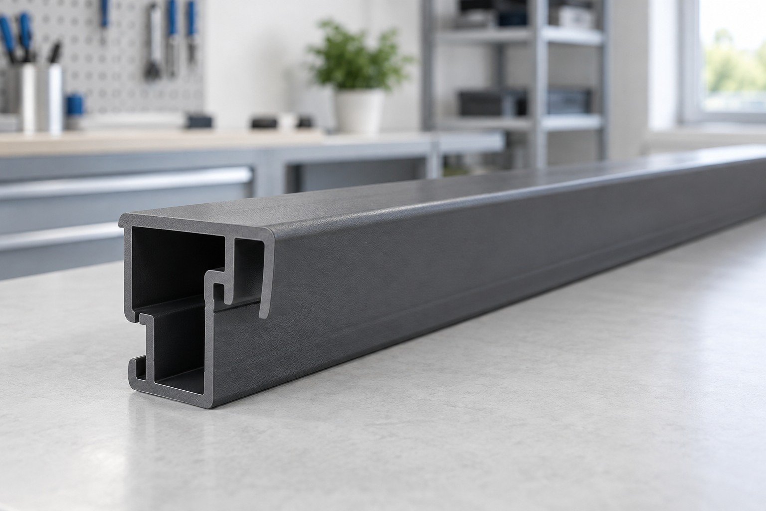 Color & Surface — illustrative plastic extrusion section