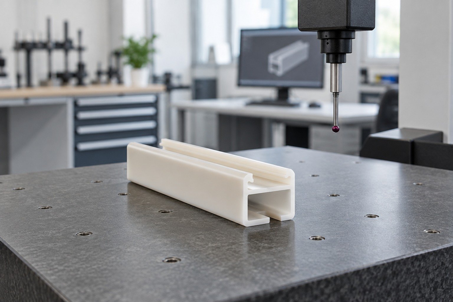 First-Extruded Samples — illustrative inspection concept