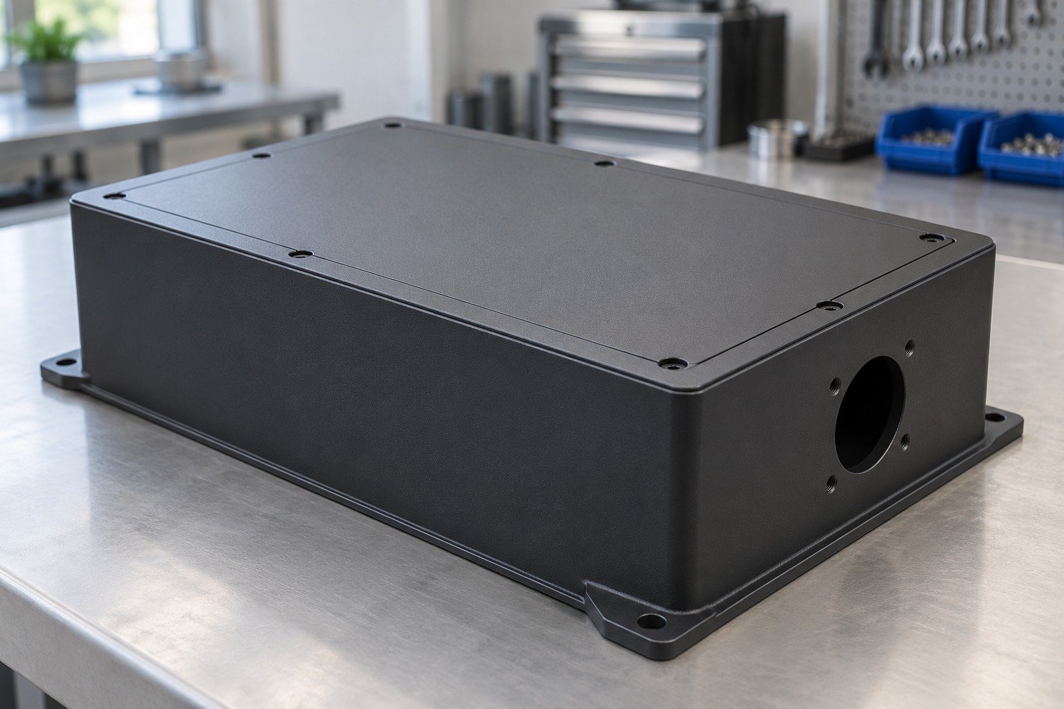 Your Custom Part — Your Part — illustrative powder-coated metal component