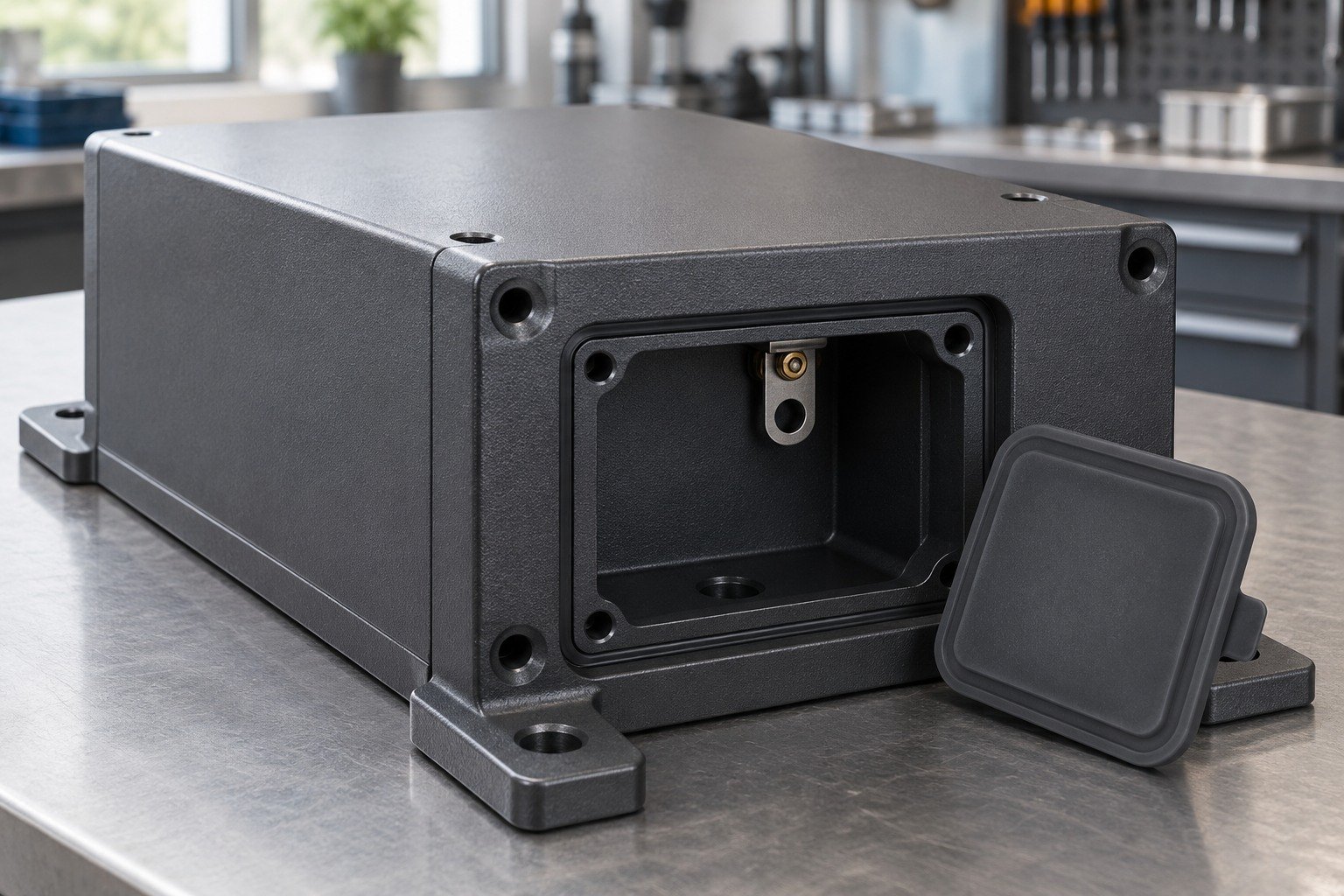 Your Custom Part — Masking Plan — illustrative powder-coated metal component