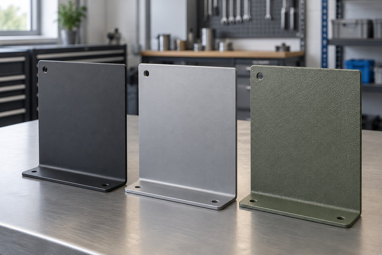 Color, Gloss & Texture — illustrative powder-coated detail