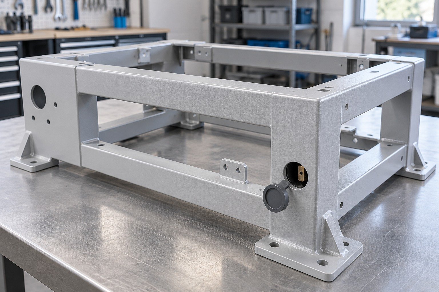 Welded Frames — Masking Plan — illustrative powder-coated metal component