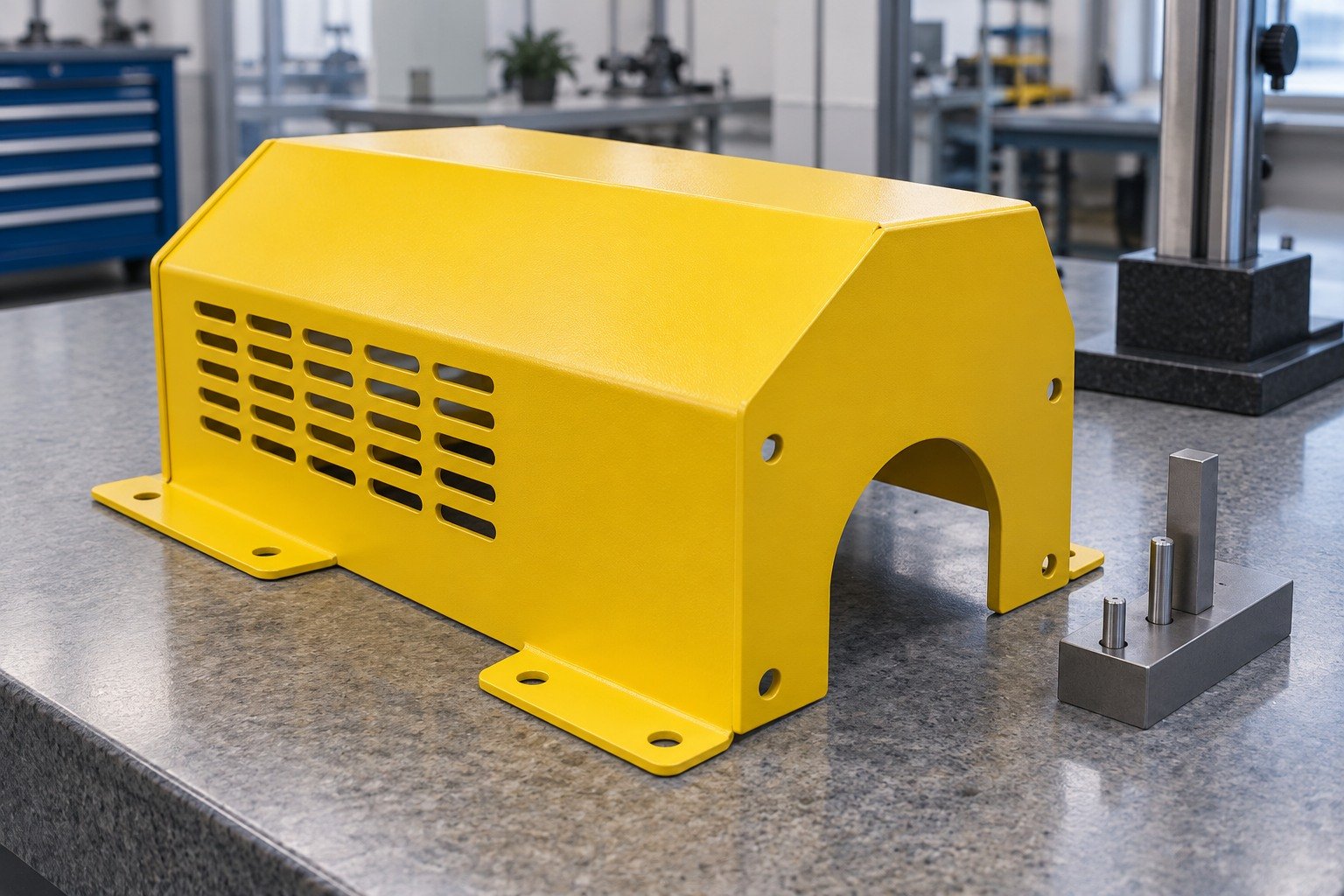 Machine Covers — Acceptance — illustrative powder-coated metal component