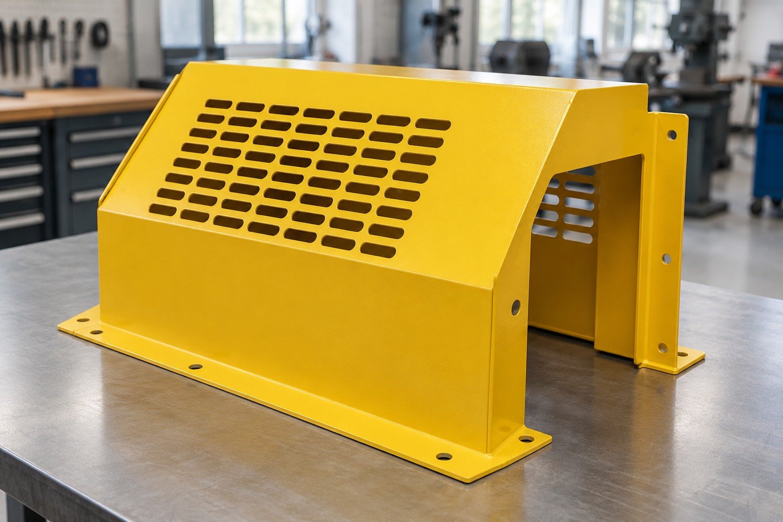 Machine Covers — Your Part — illustrative powder-coated metal component