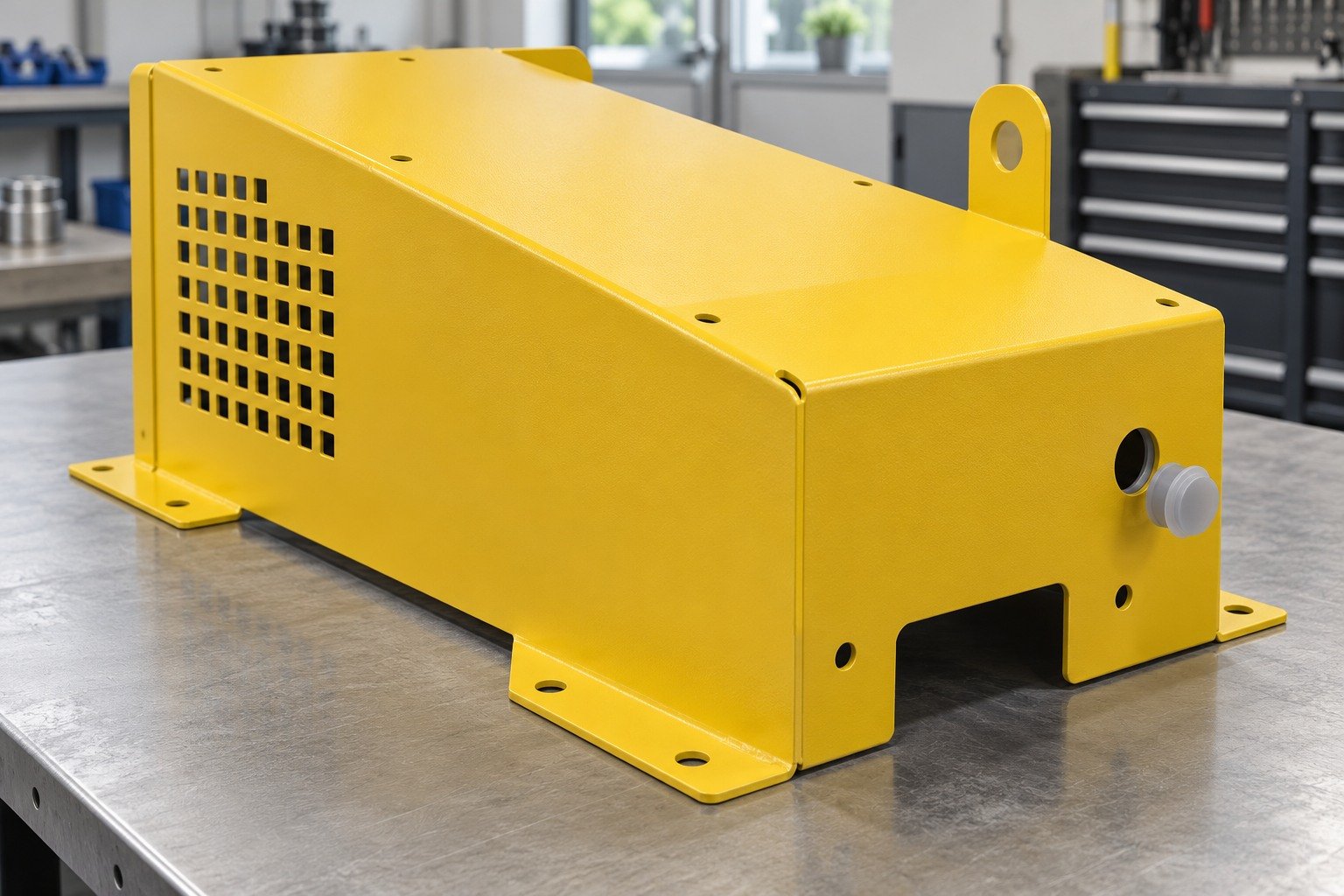 Machine Covers — Masking Plan — illustrative powder-coated metal component