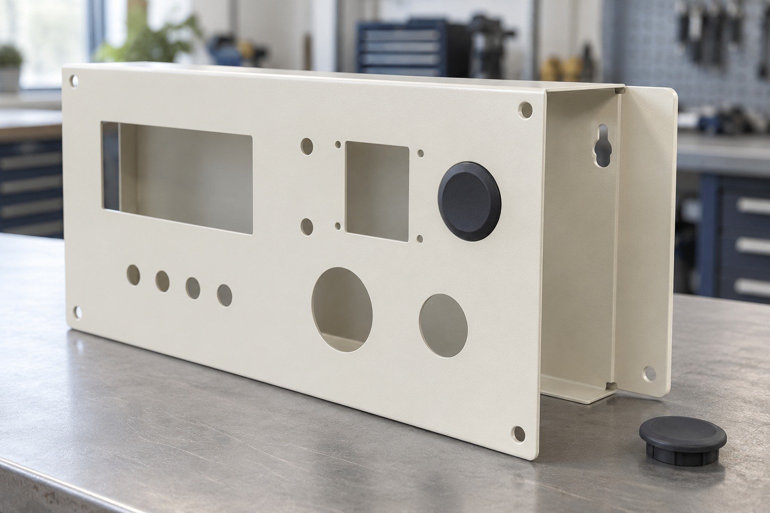 Panels & Covers — Masking Plan — illustrative powder-coated metal component