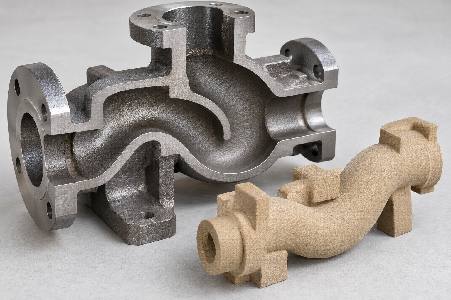 Cored flow passage and core print concept