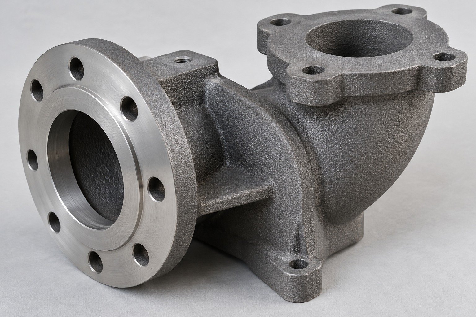Casting with bright machined mating features