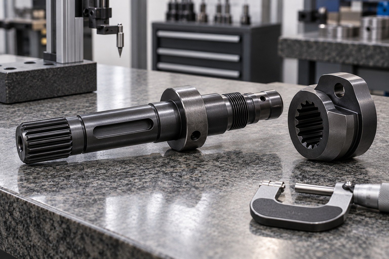 Shafts & Hubs — Acceptance — illustrative blackened steel component