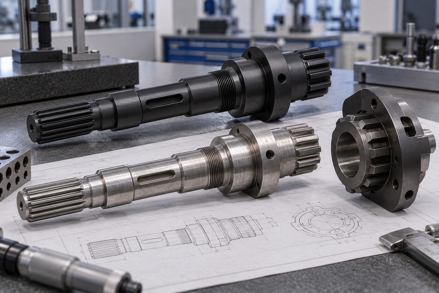 Incoming Parts — illustrative blackened steel component